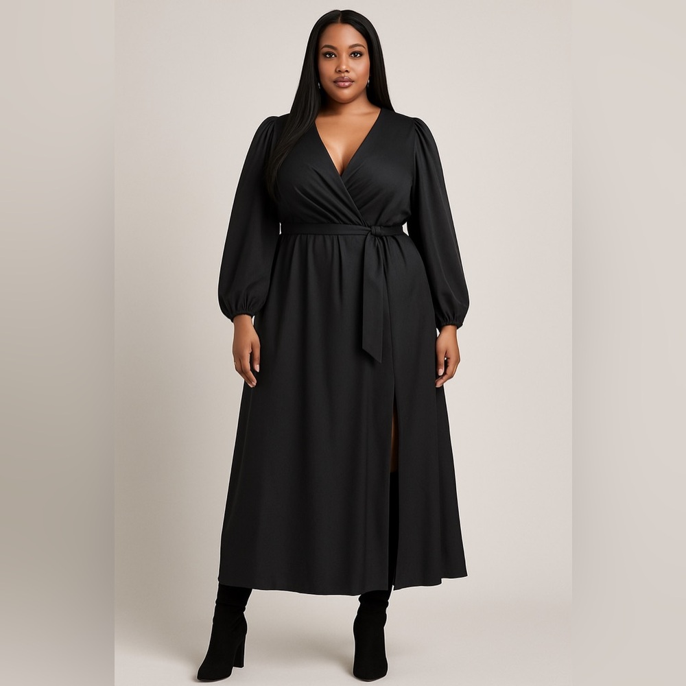 Signature by Robbie Bee Black Wrap Dress - NWT - Size 14W